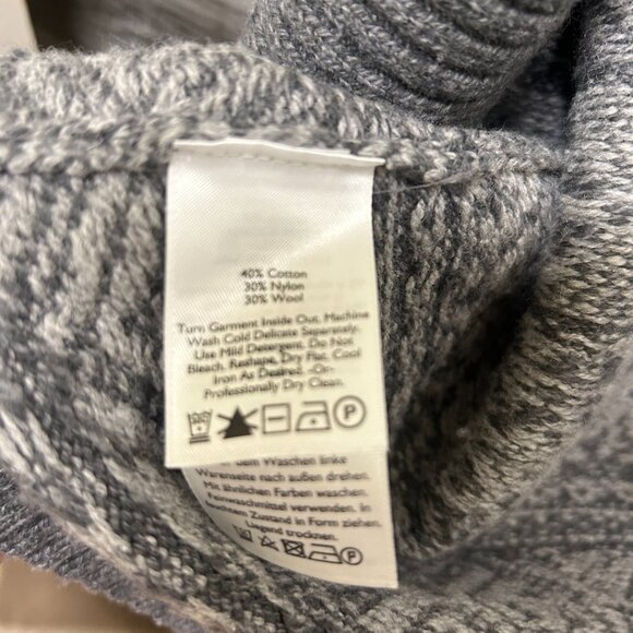 Eddie Bauer Nordic Pattern Cardigan Gray Size L - Picture 8 of 8